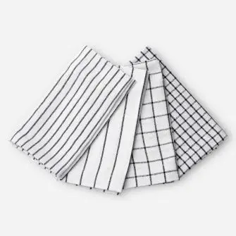 Viskestykke med striber & tern - 4 stk - TEKSTIL