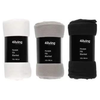 4LIVING Fleece tæppe - ass. farver - TEKSTIL