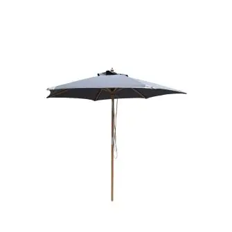 HOFFMANN Parasol geneve Ø2,5 m m/tilt & massiv bøgestok – grå - HAVEMØBLER