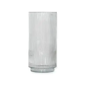 FLORA Glas vase med riller 25 cm - klar - VASER