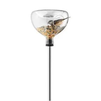 EVA SOLO Fuglefoderbræt i glas med bad - FUGLEHUSE & FUGLEFRØ