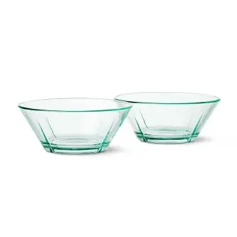 ROSENDAHL Grand cru recycled glasskåle Ø15 cm 2 stk - klar grøn - SERVERINGSSKÅLE