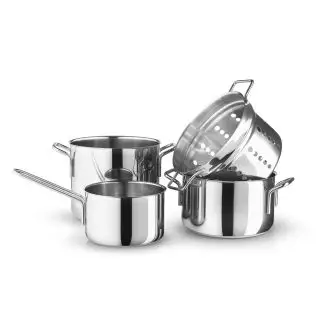 EVA TRIO Stainless steel grydesæt  3 stk + pastaindsats - KASSEROLLER