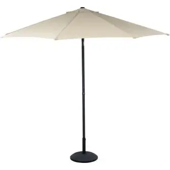 Aluparasol 3 meter med 6 ribber - champage - HAVEMØBLER
