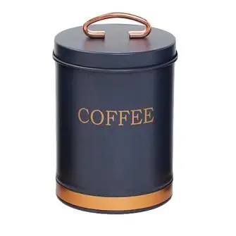 Opbevaringsdåse i metal blå med guld - coffee - OPBEVARING