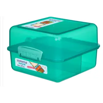 SISTEMA Madkasse lunch cube 1,4 liter - teal - OPBEVARING