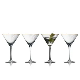 LYNGBY GLAS Palermo martiniglas med guldkant  4 stk. - 25 cl - BORDDÆKNING