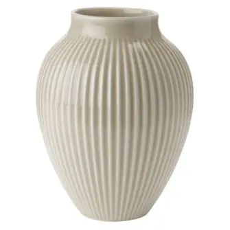 KNABSTRUP Vase 20 cm m/riller - sand - GAVER TIL HENDE