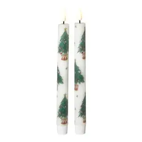 DACORE Stagelys m/3D flamme juletræ 22 cm - 2 stk - 