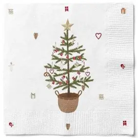 DET GAMLE APOTEK Mundserviet  juletræ i potte - 20 stk. - 