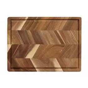 AIDA Skærebræt m/saftrille i sildebensmønster 40 x 26 x 2 cm - akacietræ - 