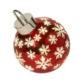 DACORE Julekugle med stjerner 15 LED - rød - 