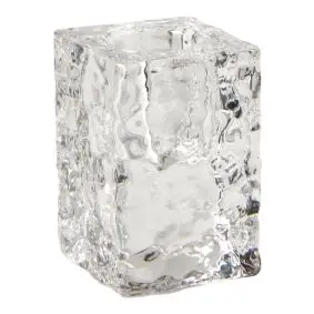 DACORE Lysestage i glas firkantet H5,9 cm - klar - 