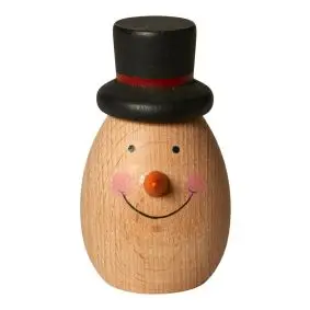 DACORE Træfigur snemand 7,7 cm - bøg natur - 