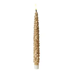 DACORE Stagelys juletræ m/3D flamme inkl. fjernbetjening 25 cm 2 stk - guld - 