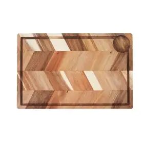 AIDA Skærebræt m/saftrille i sildebensmønster 40 x 26 x 3 cm - akacietræ - 