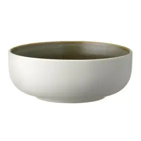 STUDIO ROUND North skål 15 cm - mat hvid/mat grøn - 