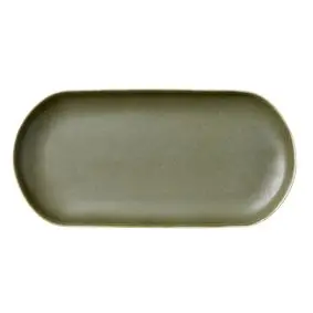 STUDIO ROUND North serveringsfad 38 x 19 cm - hvid/grøn - 