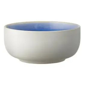 STUDIO ROUND North skål 11 cm - mat hvid/blank blå - 