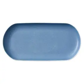 STUDIO ROUND North serveringsfad 38 x 19 cm - mat hvid/mat blå - 