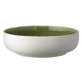 STUDIO ROUND North pastaskål 19 cm - mat hvid/blank grøn - 