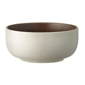 STUDIO ROUND North skål 11 cm - mat hvid/mat brun - MÅNEDSTILBUD