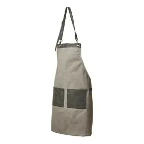 DACORE Forklæde kanvas/PU 2 lommer grå - 