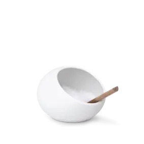 ROSENDAHL Saltkar med egetræsske - hvid - KØKKENREDSKABER