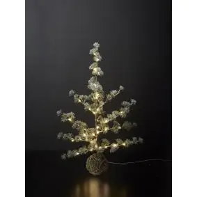 DACORE Cedertræ m/lyskæde og sne til batterie - H65 cm - 