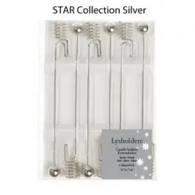 DET GAMLE APOTEK Lysholder til juletræ sølv - 6 stk. - 