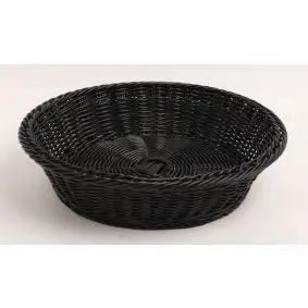 CONZEPT Brødkurv i rattan Ø 28 cm - sort - 