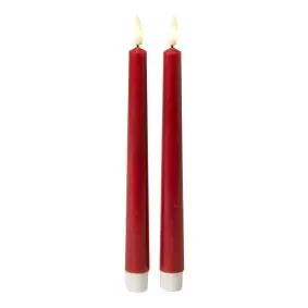 DACORE Stagelys med 3D flamme i rød - 24 cm - 2 stk. - 