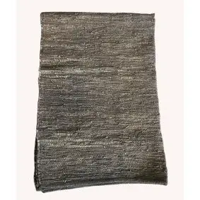 LA FINESSE Læder/skind kludetæppe 120 x 180 cm - sort - 