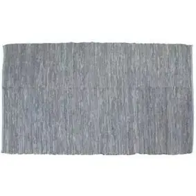 LA FINESSE Læder/skind kludetæppe 120 x 180 cm - grå - 