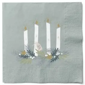 DET GAMLE APOTEK Mundserviet advent grøn - 20 stk - 