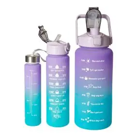 DACORE Drikkeflaske sæt med 3 flasker - aqua/lilla - 