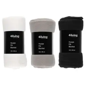 4LIVING Fleece tæppe - ass. farver - 