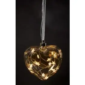 DACORE Lyshjerte med stjerner - glas - 