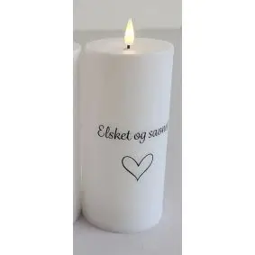 DACORE Gravlys m/3D flamme med timer  Ø7 cm - elsket & savnet - 