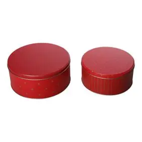 DET GAMLE APOTEK Kagedåse 2 stk harmony - rød/guld - 