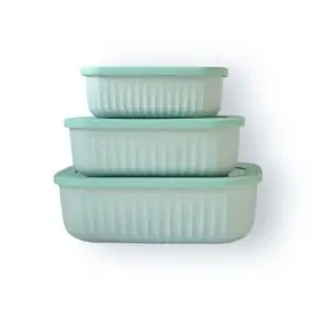 DACORE Opbevaringsbokse med låg 6 dele - støvet grøn - 