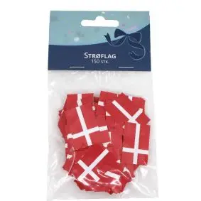 Strøflag i papir 150 stk - dannebrog - 