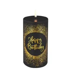 UYUNI Bloklys LED "happy birthday" 15 cm  - sort - 