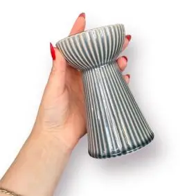 DACORE Hyacint vase med riller 15 cm - lysblå - 