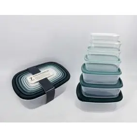 CONZEPT Opbevaringsbokse 10 dele - rektangulær - 