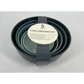 CONZEPT Røreskålesæt i plast 5 stk - petroleum - 