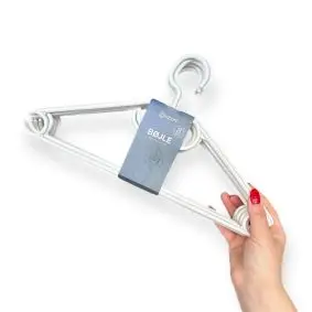 CONZEPT Bøjler med drejehoved i plast 8 stk - hvid - 