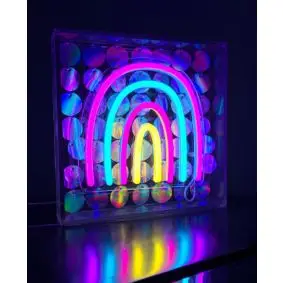 CONZEPT Neonskilt med motiv - regnbue - 