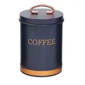 Opbevaringsdåse i metal blå med guld - coffee - 