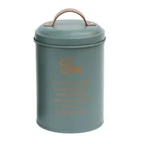 Opbevaringsdåse i metal grøn med guld - te - 